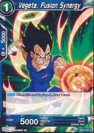 Vegeta Fusion Synergy BT12 036 Common Vegeta Fusion Synergy BT12 036 Common