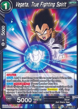 Vegeta True Fighting Spirit BT12 133 Common UW Series 3 Vicious Rejuvenation Singles Vegeta True Fighting Spirit BT12 133 Common UW Series 3 Vicious Rejuvenation Singles