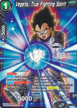 Vegeta True Fighting Spirit BT12 133 Common Foil Vegeta True Fighting Spirit BT12 133 Common Foil