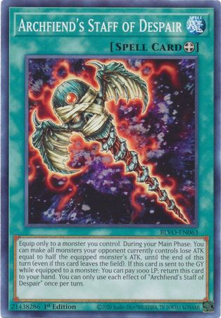 Archfiend s Staff of Despair BLVO EN063 Common 1st Edition Blazing Vortex 1st Edition Singles Archfiend s Staff of Despair BLVO EN063 Common 1st Edition Blazing Vortex 1st Edition Singles
