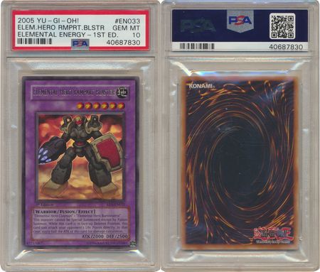 Elemental Hero Rampart Blaster EEN EN033 PSA MT 10 Ultra Rare 1st Edition 7830 Elemental Energy EEN 1st Edition Singles Elemental Hero Rampart Blaster EEN EN033 PSA MT 10 Ultra Rare 1st Edition 7830 Elemental Energy EEN 1st Edition Singles