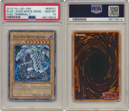 Blue Eyes White Dragon DT01 EN001 PSA GEM MT 10 Super Parallel Rare 5814 Duel Terminal 1 DT01 Blue Eyes White Dragon DT01 EN001 PSA GEM MT 10 Super Parallel Rare 5814 Duel Terminal 1 DT01