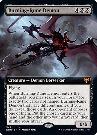 Burning Rune Demon 349 Extended Art Kaldheim Collector Booster Singles Burning Rune Demon 349 Extended Art Kaldheim Collector Booster Singles
