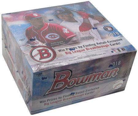 2018 Bowman Baseball Retail Box 24 Packs Topps 06918 Baseball Trading Card Sealed Product 2018 Bowman Baseball Retail Box 24 Packs Topps 06918 Baseball Trading Card Sealed Product