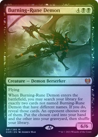 Burning Rune Demon 081 285 Foil Kaldheim Foil Singles Burning Rune Demon 081 285 Foil Kaldheim Foil Singles