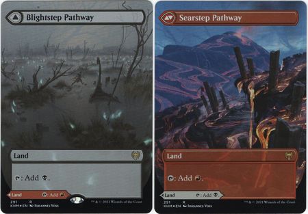 Blightstep Pathway Searstep Pathway 291 Alternate Art Borderless Foil Kaldheim Collector Booster Foil Singles Blightstep Pathway Searstep Pathway 291 Alternate Art Borderless Foil Kaldheim Collector Booster Foil Singles