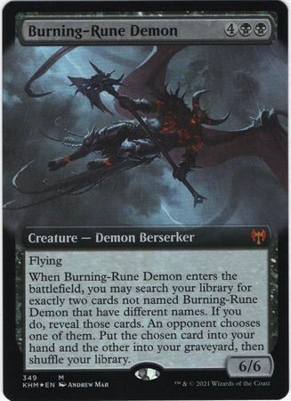 Burning Rune Demon 349 Extended Art Foil Kaldheim Collector Booster Foil Singles Burning Rune Demon 349 Extended Art Foil Kaldheim Collector Booster Foil Singles