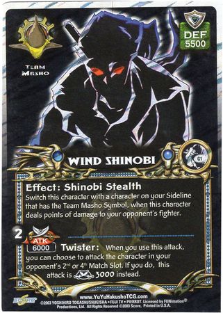 Yu Yu Hakusho TCG CCG Wind Shinobi G1 Unlimited Dark Tournament Card 