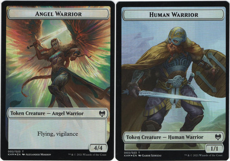 Angel Warrior 002 Human Warrior 003 KHM Foil Token Angel Warrior 002 Human Warrior 003 KHM Foil Token