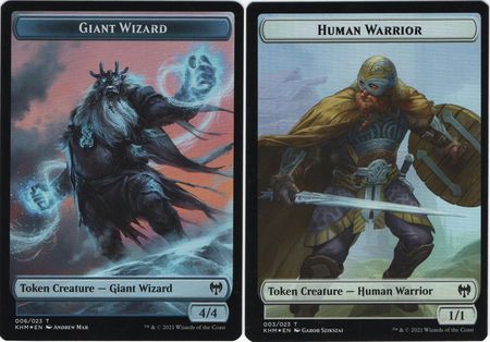 Giant Wizard 006 Human Warrior 003 KHM Foil Token Kaldheim Foil Singles Giant Wizard 006 Human Warrior 003 KHM Foil Token Kaldheim Foil Singles