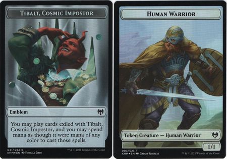 Tibalt Cosmic Impostor Emblem 021 Human Warrior 003 KHM Foil Token Kaldheim Foil Singles Tibalt Cosmic Impostor Emblem 021 Human Warrior 003 KHM Foil Token Kaldheim Foil Singles