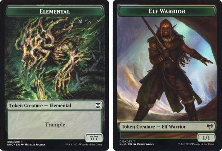 Elemental 006 008 Elf Warrior 015 023 KHC Token Kaldheim Commander Singles Elemental 006 008 Elf Warrior 015 023 KHC Token Kaldheim Commander Singles