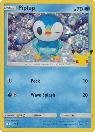 Piplup 20/25 Holo Pokemon Card McDonalds Collection 2021 Promo