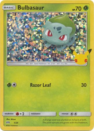 Pokémon SHINY BULBASAUR 25th Anniversary McDonald's 1/25 HOLO Promo Card  2021