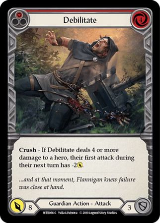 Debilitate Red WTR066 Common Rainbow Foil 1st Edition Debilitate Red WTR066 Common Rainbow Foil 1st Edition
