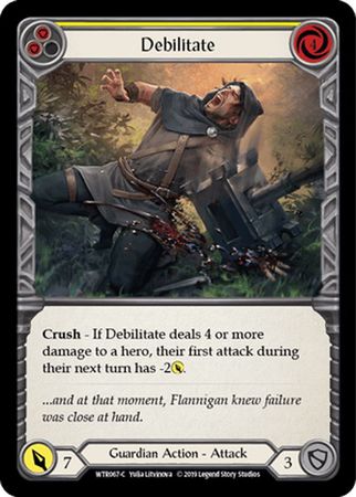 Debilitate Yellow WTR067 Common Rainbow Foil 1st Edition Welcome To Rathe 1st Edition Foil Singles Debilitate Yellow WTR067 Common Rainbow Foil 1st Edition Welcome To Rathe 1st Edition Foil Singles