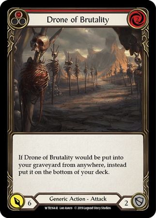 Drone of Brutality Red WTR164 Rare Rainbow Foil 1st Edition Drone of Brutality Red WTR164 Rare Rainbow Foil 1st Edition