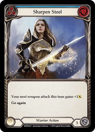 Sharpen Steel Blue WTR143 Common Rainbow Foil 1st Edition Sharpen Steel Blue WTR143 Common Rainbow Foil 1st Edition
