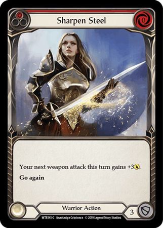 Sharpen Steel Red WTR141 Common Rainbow Foil 1st Edition Welcome To Rathe 1st Edition Foil Singles Sharpen Steel Red WTR141 Common Rainbow Foil 1st Edition Welcome To Rathe 1st Edition Foil Singles