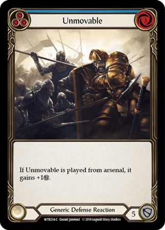 Unmovable Blue WTR214 Common Rainbow Foil 1st Edition Unmovable Blue WTR214 Common Rainbow Foil 1st Edition