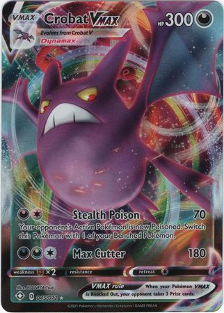 Carta Pokemon Crobat VMAX Português SWSH099 Shiny Tamanho Regular Card  Original Copag V MAX 045/072