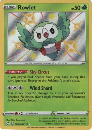 SWSH SHINING FATES ROWLET 006/072 COMMON X 2 Details about   Pokemon
