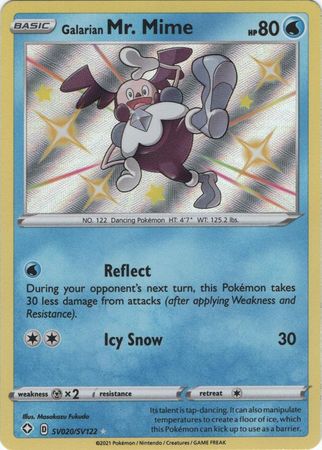 Galarian Mr Mime SV20 SV122 Shiny Rare Shining Fates Singles Galarian Mr Mime SV20 SV122 Shiny Rare Shining Fates Singles