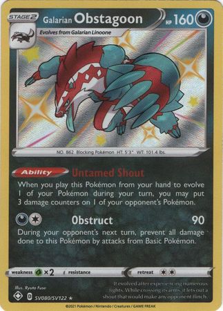 Galarian Obstagoon SV80 SV122 Shiny Rare Shining Fates Singles Galarian Obstagoon SV80 SV122 Shiny Rare Shining Fates Singles