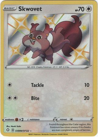 Skwovet SV99 SV122 Shiny Rare Shining Fates Singles Skwovet SV99 SV122 Shiny Rare Shining Fates Singles