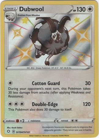 Dubwool SV104 SV122 Shiny Rare Shining Fates Singles Dubwool SV104 SV122 Shiny Rare Shining Fates Singles