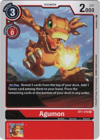 Agumon BT1 010 R Rare All Digimon Singles Agumon BT1 010 R Rare All Digimon Singles