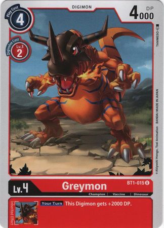 Greymon BT1 015 U Uncommon BT01 Singles Greymon BT1 015 U Uncommon BT01 Singles