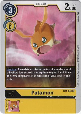 Patamon BT1-048 Digimon Card Game Rare 