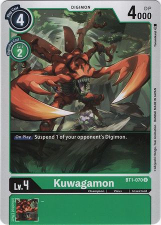 Kuwagamon BT1 070 U Uncommon Special Booster Ver 1 0 Ver 1 5 BT01 Singles Kuwagamon BT1 070 U Uncommon Special Booster Ver 1 0 Ver 1 5 BT01 Singles