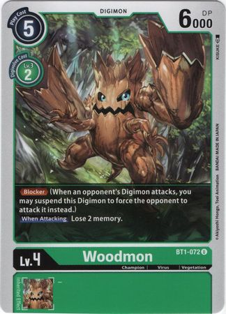 Woodmon BT1 072 U Uncommon BT01 Singles Woodmon BT1 072 U Uncommon BT01 Singles
