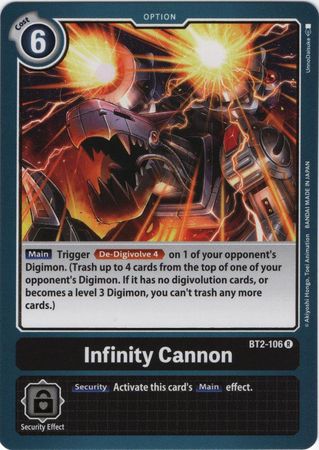 Infinity Cannon BT2 106 R Rare All Digimon Singles Infinity Cannon BT2 106 R Rare All Digimon Singles