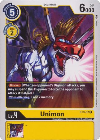 Unimon ST3 07 C Common Starter Deck 03 Heaven s Yellow Singles Unimon ST3 07 C Common Starter Deck 03 Heaven s Yellow Singles