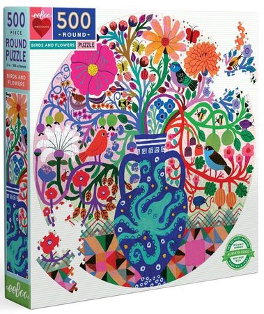 Birds and Flowers 500 Piece Round Jigsaw Puzzle EEBOO Puzzles EEBOO Puzzles Birds and Flowers 500 Piece Round Jigsaw Puzzle EEBOO Puzzles EEBOO Puzzles