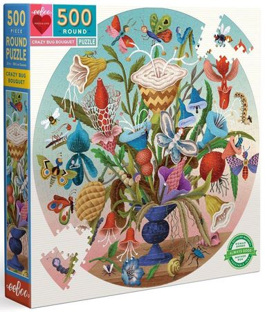 Crazy Bug Bouquet 500 Piece Round Jigsaw Puzzle EEBOO Puzzles EEBOO Puzzles Crazy Bug Bouquet 500 Piece Round Jigsaw Puzzle EEBOO Puzzles EEBOO Puzzles
