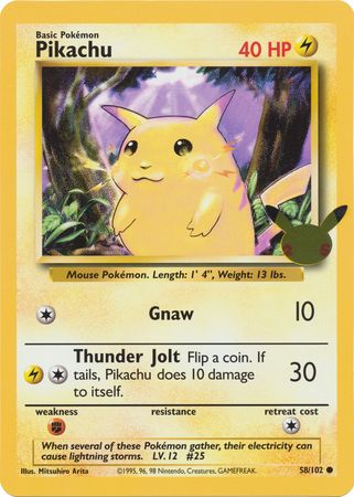 Pokémon Pikachu Trading Cards 25th Anniversary