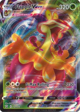 Full Art Ultra Rare Pokemon Battle Styles Flapple VMAX 019/163