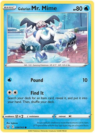 Galarian Mr Mime 034 163 Common Sword Shield Battle Styles Singles Galarian Mr Mime 034 163 Common Sword Shield Battle Styles Singles