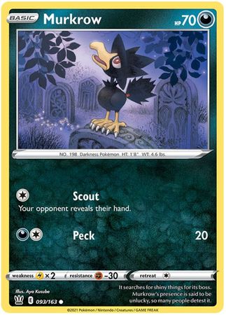 Murkrow 093 163 Common Sword Shield Battle Styles Singles Murkrow 093 163 Common Sword Shield Battle Styles Singles