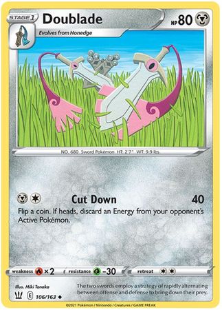 Details about   Pokemon Doublade NM Reverse Holo Battle Styles 106/163 