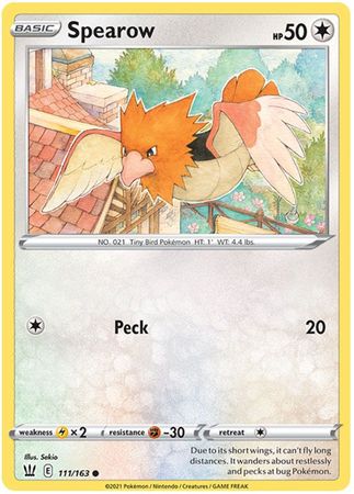 Spearow 111 163 Common Sword Shield Battle Styles Singles Spearow 111 163 Common Sword Shield Battle Styles Singles