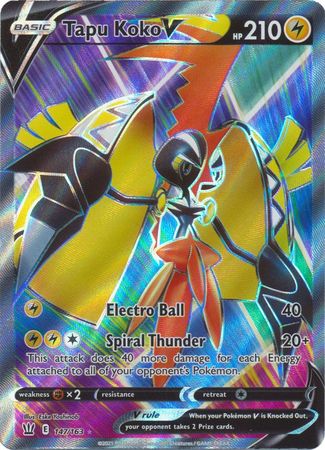 Tapu Koko V Battle Styles Pokemon Card