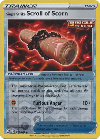 Single Strike Scroll of Scorn 133 163 Uncommon Reverse Holo Sword Shield Battle Styles Reverse Holo Singles Single Strike Scroll of Scorn 133 163 Uncommon Reverse Holo Sword Shield Battle Styles Reverse Holo Singles