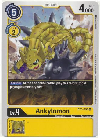 Ankylomon BT3 036 U Uncommon Ankylomon BT3 036 U Uncommon
