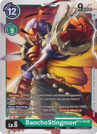 BanchoStingmon BT3 058 U Uncommon All Digimon Singles BanchoStingmon BT3 058 U Uncommon All Digimon Singles