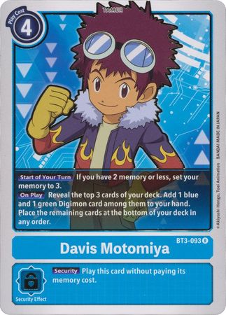 Davis Motomiya BT3 093 R Rare Special Booster Ver 1 0 Ver 1 5 BT03 Singles Davis Motomiya BT3 093 R Rare Special Booster Ver 1 0 Ver 1 5 BT03 Singles
